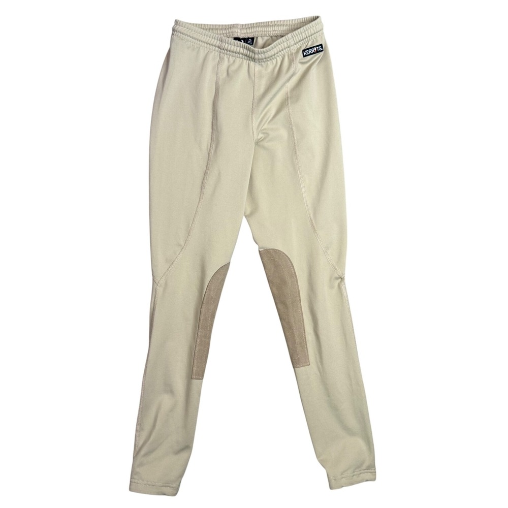 Kerrits Equestrian Tights Youth Size XL Tan Ultrasuede Knee Patch Breeches
